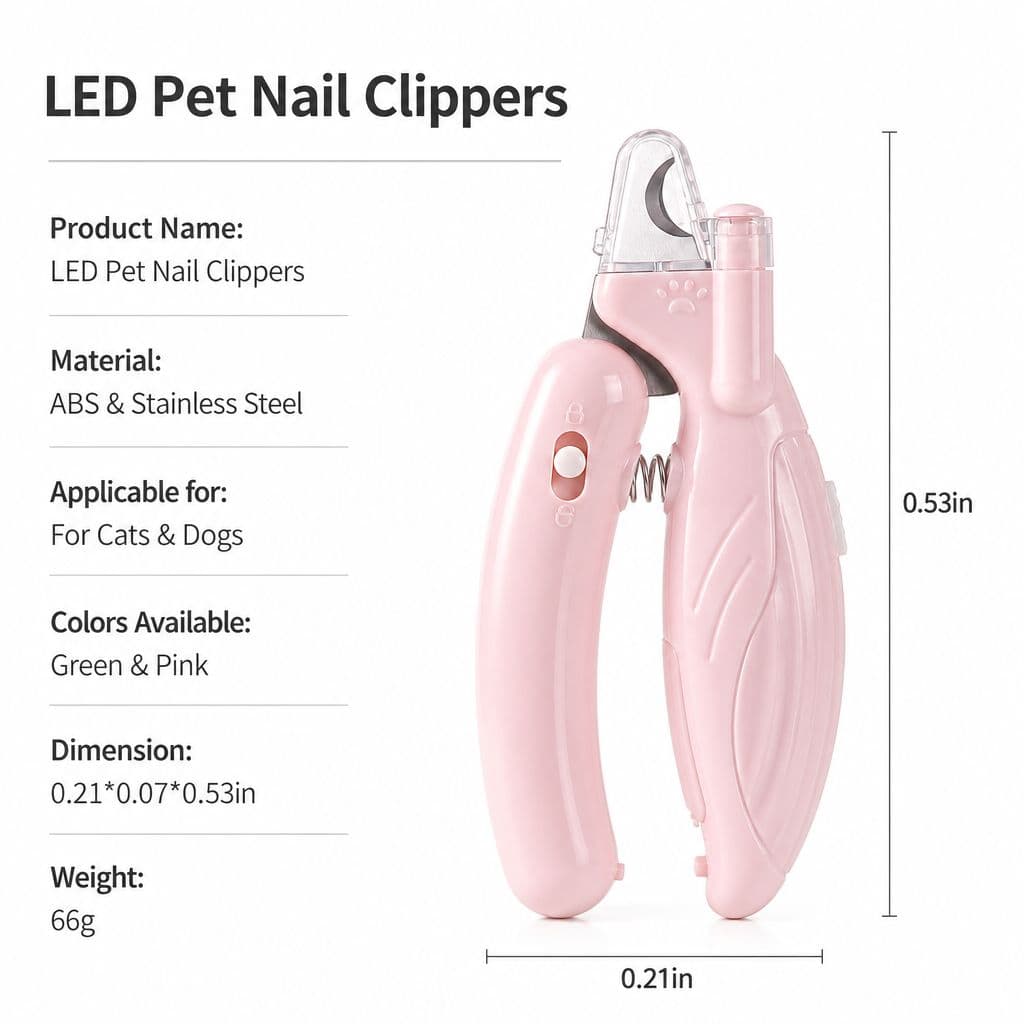 LED Pet Nail Clippers For Dogs & Cats, Professional Pet Nail Trimmer With LED Light To See Bloodline, Avoid Over-Cutting, Safe Grooming Tool For Small Medium Pets