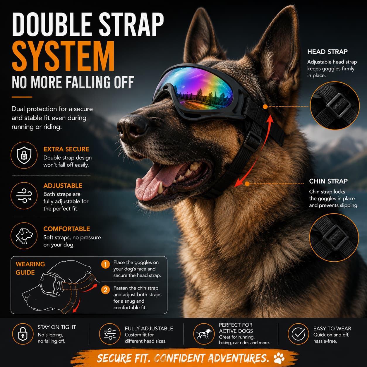 Dog Goggles For Medium & Large Dogs