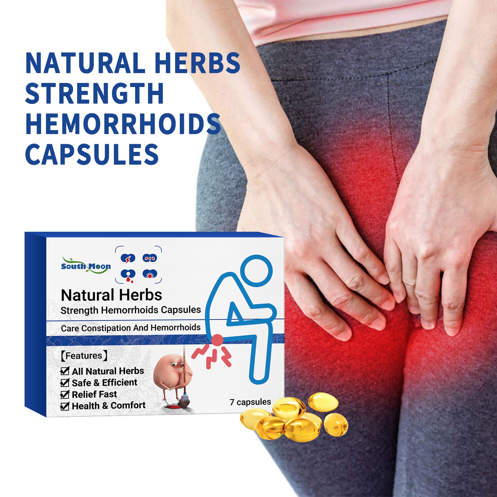 Herbal A Nal Soothing Capsules 7pcs Box A Nal Discomfort Relief Herbal A Nal Soothing Hemorrhoids Body Care Capsules