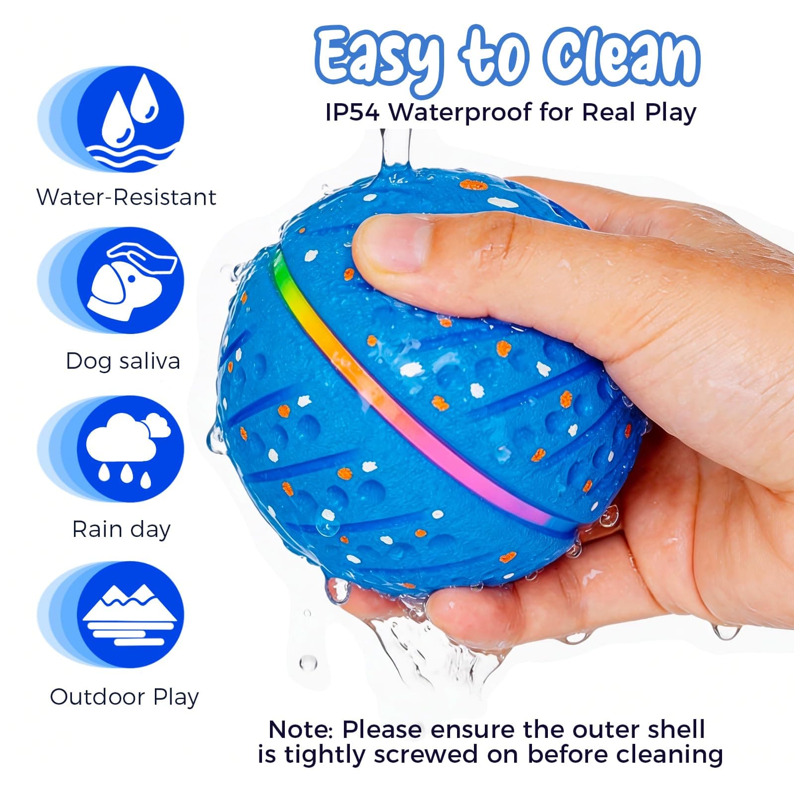 Interactive Dog Ball Automatic Motion Activated 3 Modes Motion Activated Rolling & Bouncing, Durable ETPU Dog Toy For Small Dogs, Keeps Dogs Busy & Reduces Boredom