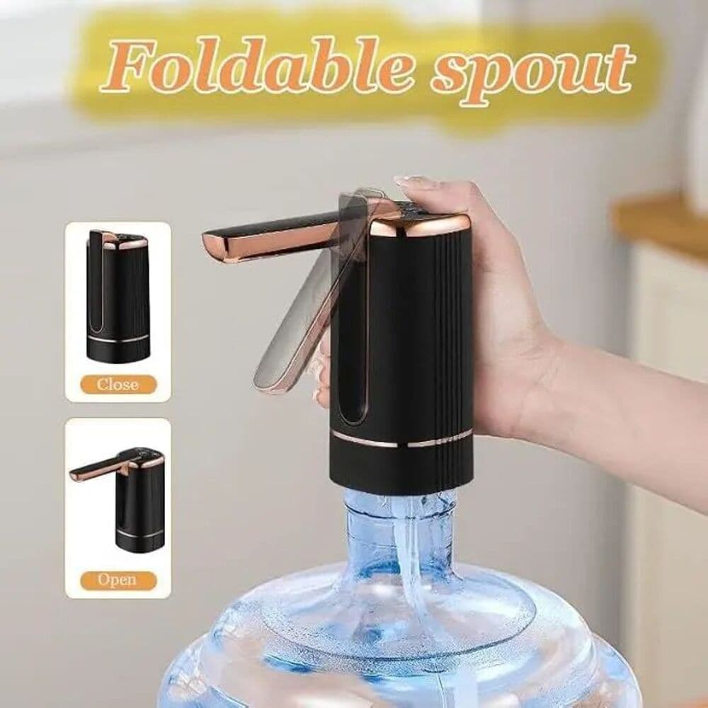 Electric Water Bottle Pump Foldable Automatic Water Dispenser Pump For 1-5 Gallon With Dosing, USB-C Rechargeable, Stainless Steel Sinker For Home Office Camping RV Bedside
