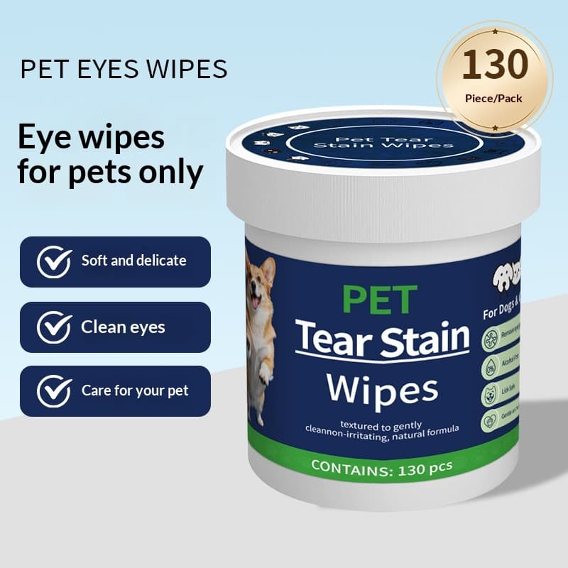 Gentle Pet Eye Wipes For Dogs & Cats, Tear Stain Remover.