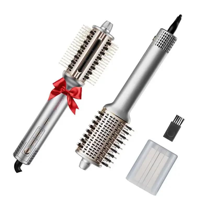 1100W 3 In 1 High Speed Negative Ion Hair Dryer Styler With Paddle Brush And Cleaning Brush Attachments Lightweight Styling Tool For Quick Drying Straightening Lift And Smooth Hair