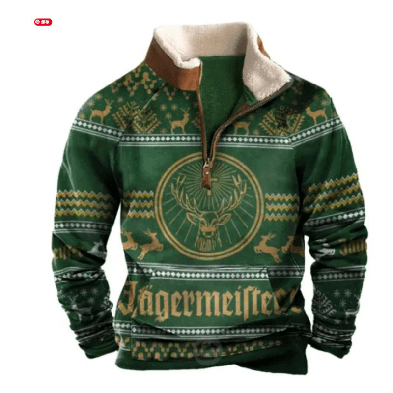 Cross Border European And American Hooded Sweatshirt Men's 3D Printed Men's Fur Collar Sweatshirt European And American Autumn And Winter Printed Fur Collar Sweatshirt