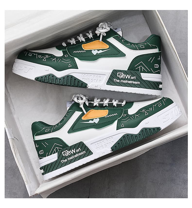 Height Increasing Waterproof Anti-slip Black White Panda Sports Casual Shoes, Fashion Skate Sneakers For Men & Teenagers