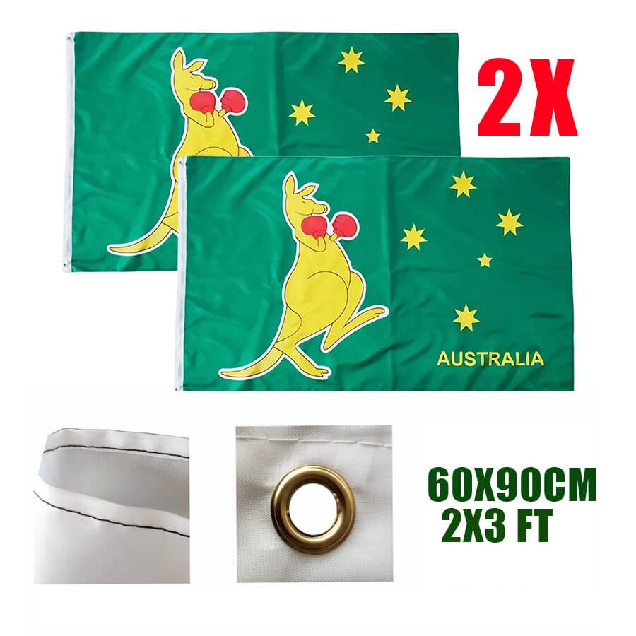 2PCS Boxing Kangaroo Flag 0.6m X 0.9m Flag Free Delivery Long Lasting Quality