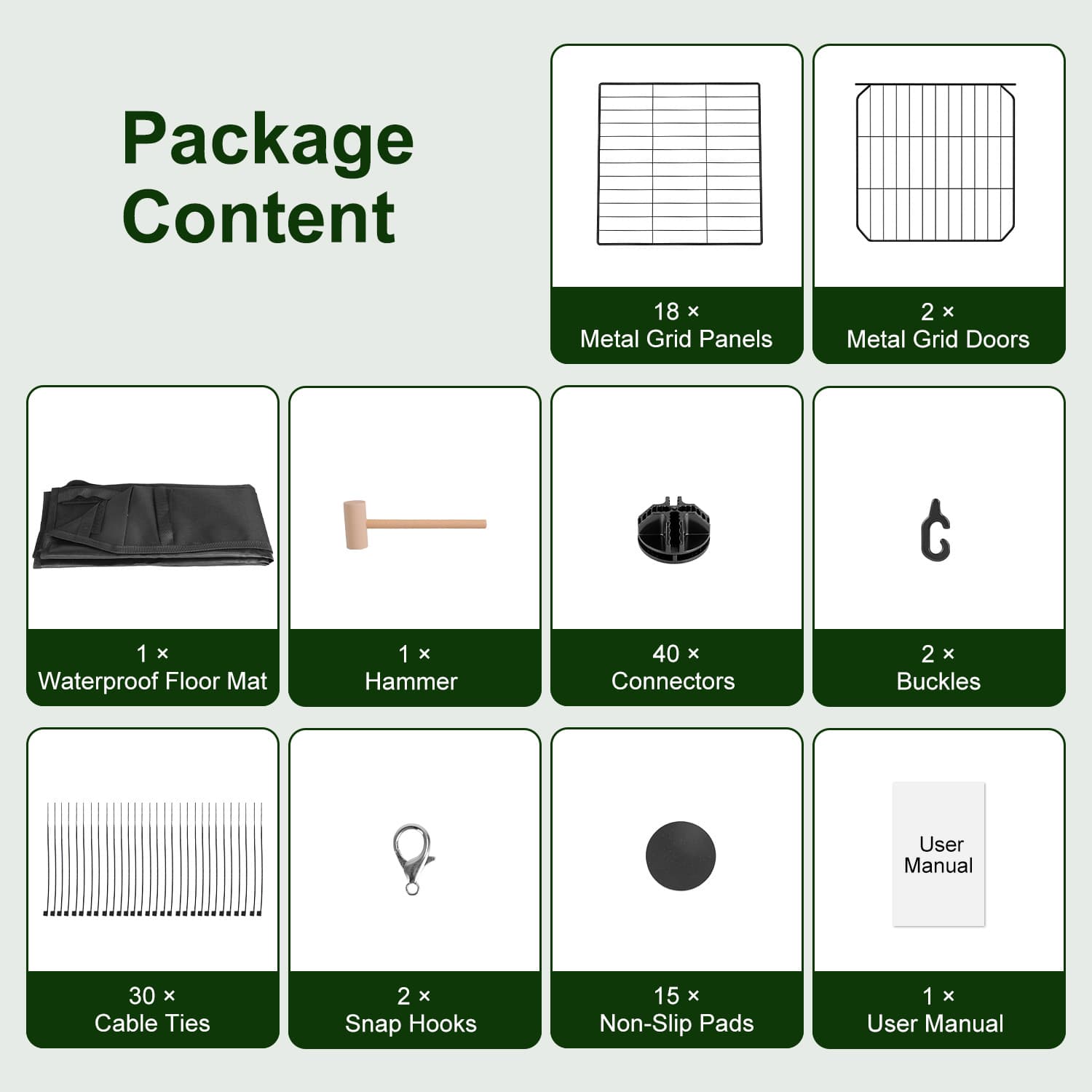 47x24x12IN Guinea Pig Cage Small Animal Playpen DIY Metal Pet Enclosure With 20 Panels Waterproof Floor Mat For Hedgehogs Chickens Ducklings Rabbits Hamsters