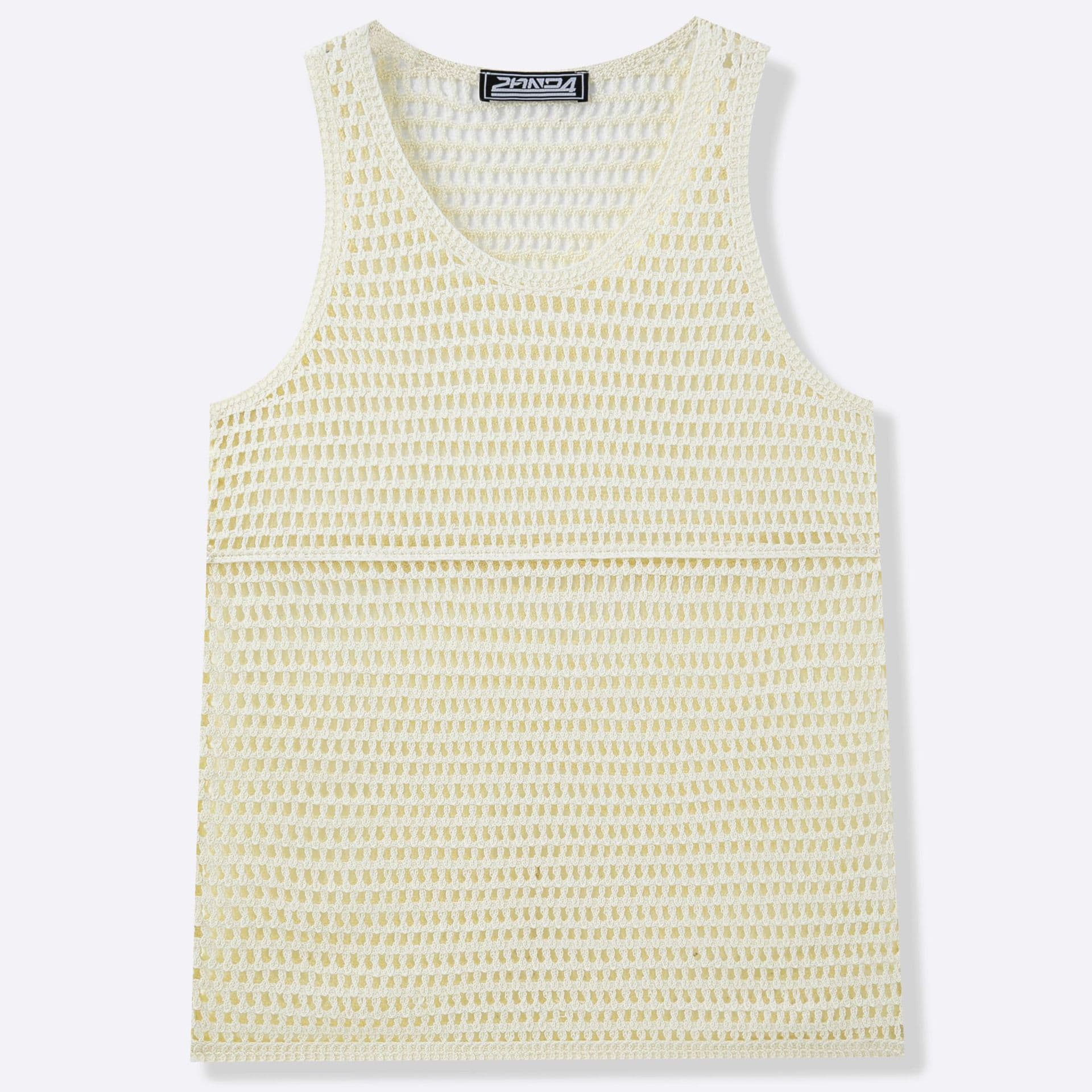 Men's Vintage Lazy Knit Hollow Vest, Versatile Mesh Sleeveless Top For Fitness, Export Apparel For Men