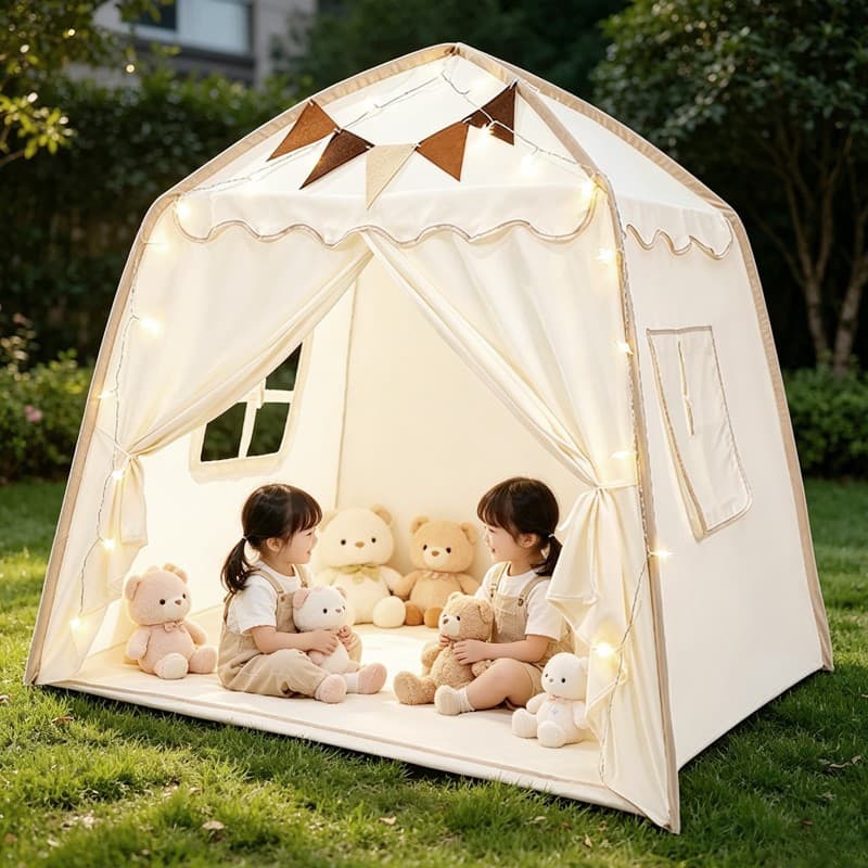 Large Canvas Kids Teepee Star Childrens Play Tent InOutdoor Play House UK