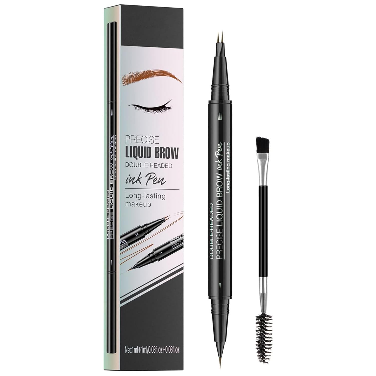 Microblading Eyebrow Pencil ,2-in-1 Dual-Ended Eyebrow Pen With 2-Fork-Tip ,Waterproof Eyebrow Pen, Light Brown,Brown,dark Brown