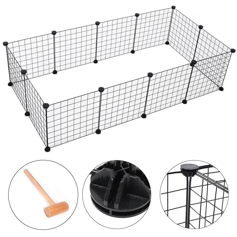 12Panels Pet Dog Playpen Puppy Rabbits Play Pen Metal Wire Run Cage Crate Fence