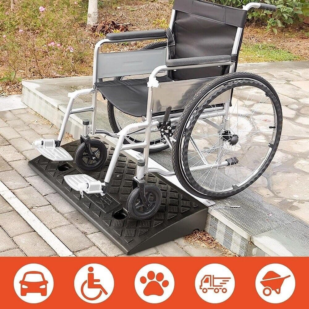 2 Pack Portable Lightweight Kerb Curb Ramps, 19.6810.634.33 Threshold Ramps For Driveway, Sidewalk, Car, Scooter With 2 Expansion Bolts, Easy Setup, Ideal For Mobility Access