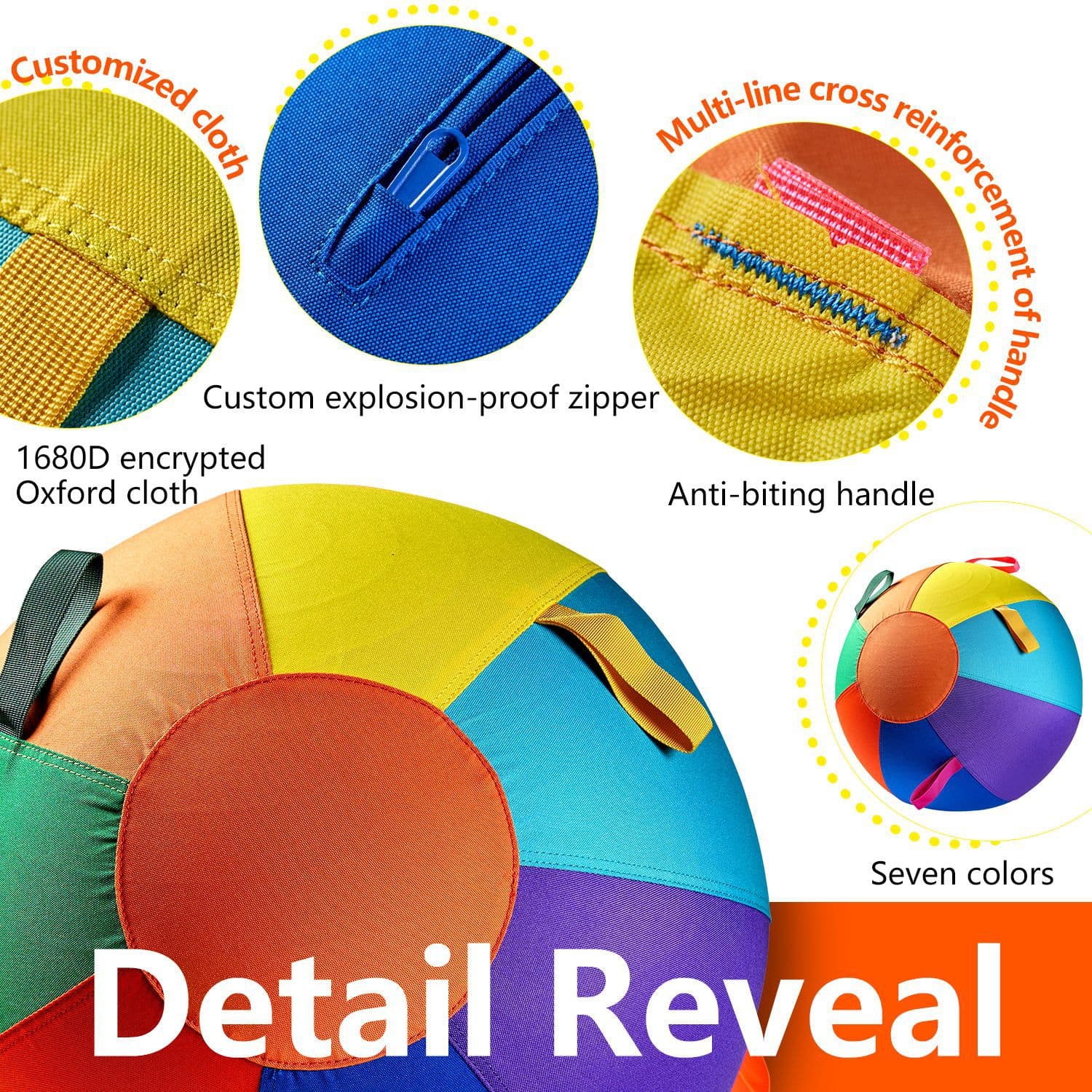 Colorful Inflatable Dog Toy Ball, Self-Play Training Toy For Border Collies & Golden Retrievers.