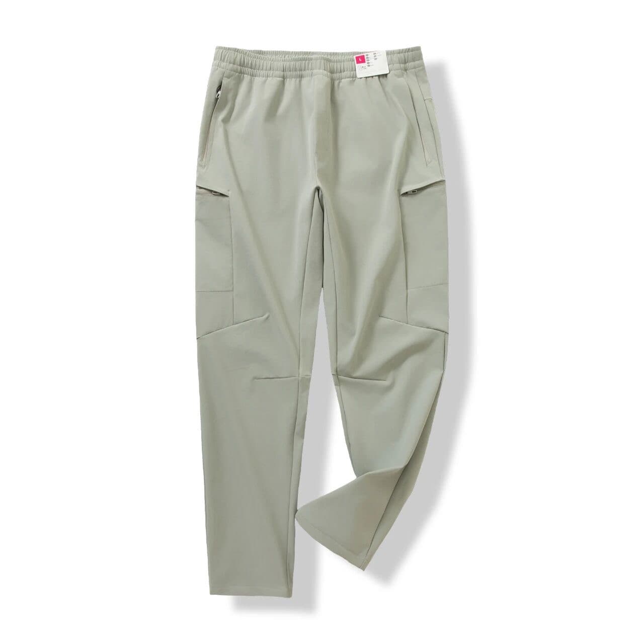 Men Stretch Softshell Cargo Pants Windproof Abrasion Resistant, Elastic Drawstring Waist Outdoor Pants For Hiking Camping Travel Daily Commute