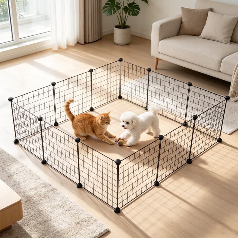 12Panels Pet Dog Playpen Puppy Rabbits Play Pen Metal Wire Run Cage Crate Fence