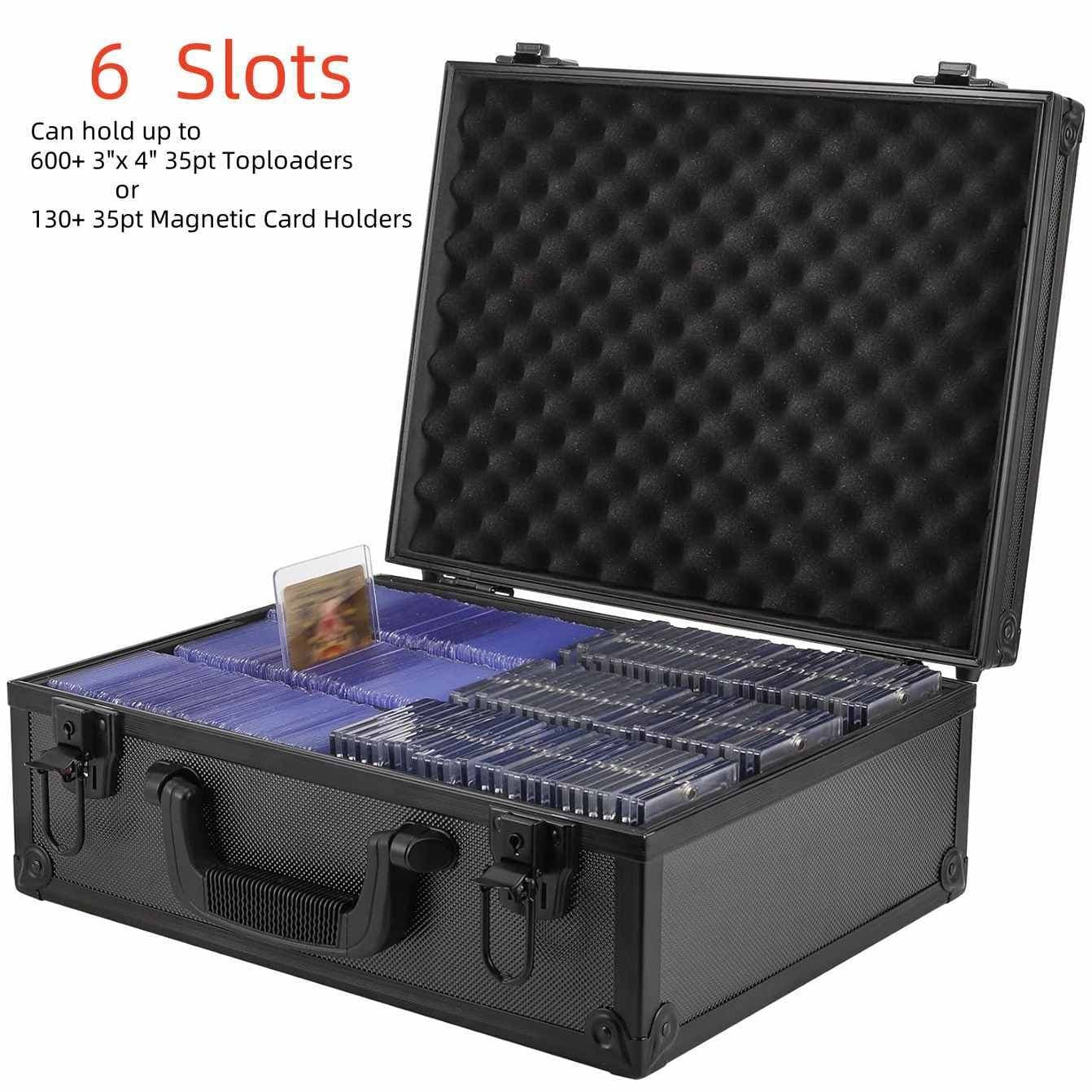 6 Slot Card Box For 600 Cards 35PT 3x4 Toploaders Graded Sports Trading Cards