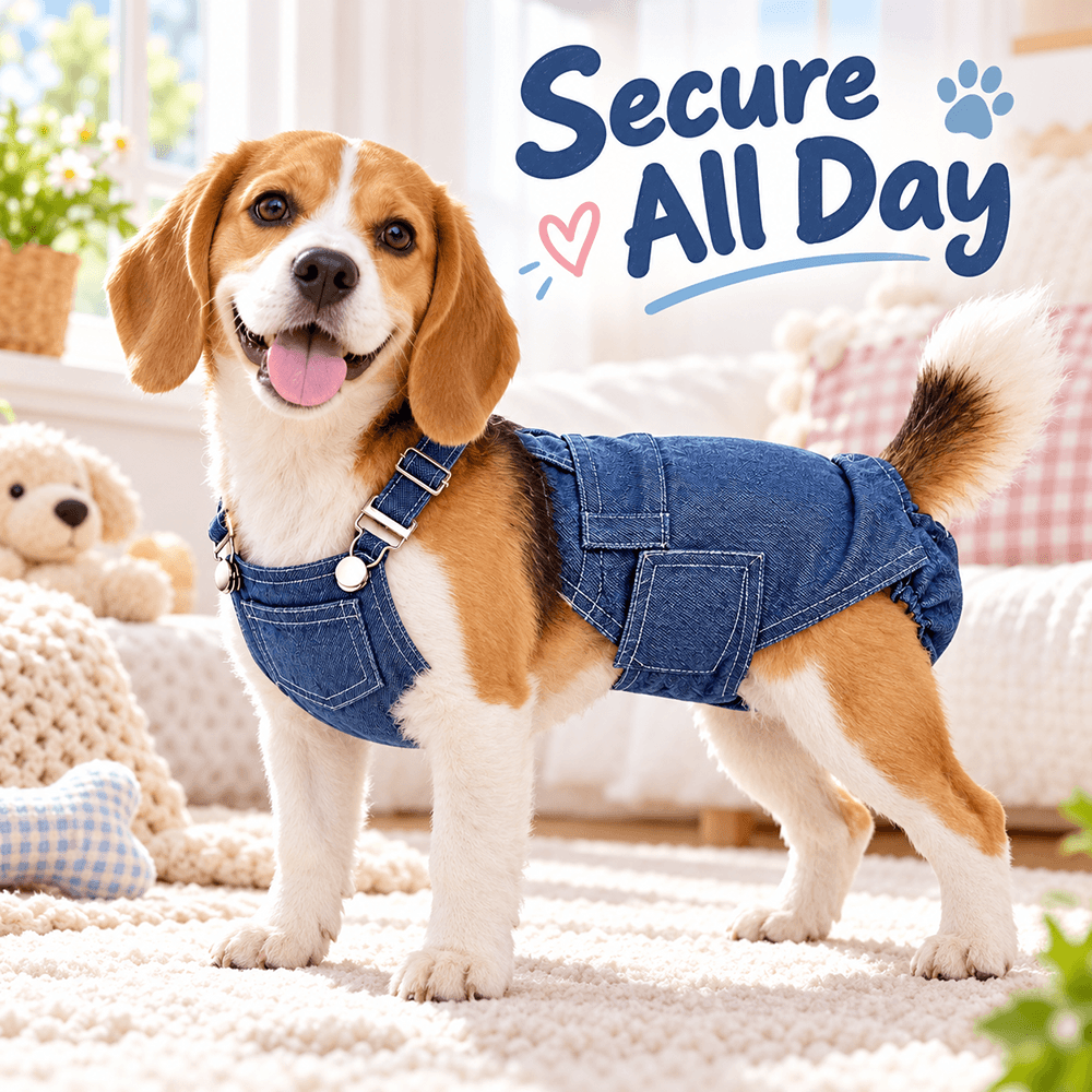 Female Dog Jumpsuit Physiological Pants Denim Vest Adjustable Teddy Labrador Small Medium Dogs Anti Harassment Period Pants