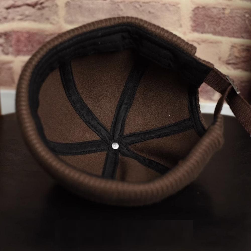 Japanese-style Vintage Boater Hat In Solid Color, For Hip-hop Wear In Autumn And Winter, Without A Brim, Suitable For A Gentleman's Look