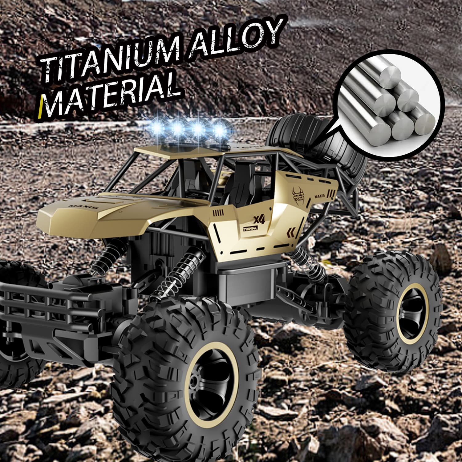 TEMU TK Can't Sale. Rc Car Rock Crawler Rechargeable Off Road Truck 4WD , Metal Shell LED Headlights Remote Control Off Road Car Truck,Logistics Is Randomly Sent By UNI,USPS,UPS,GOFO,SPEEDX