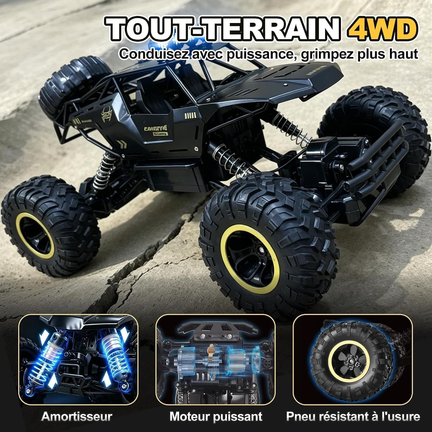1-12 Remote Control RC Car Big Wheel Monster Truck 4WD Off Road Kids Toy Gift