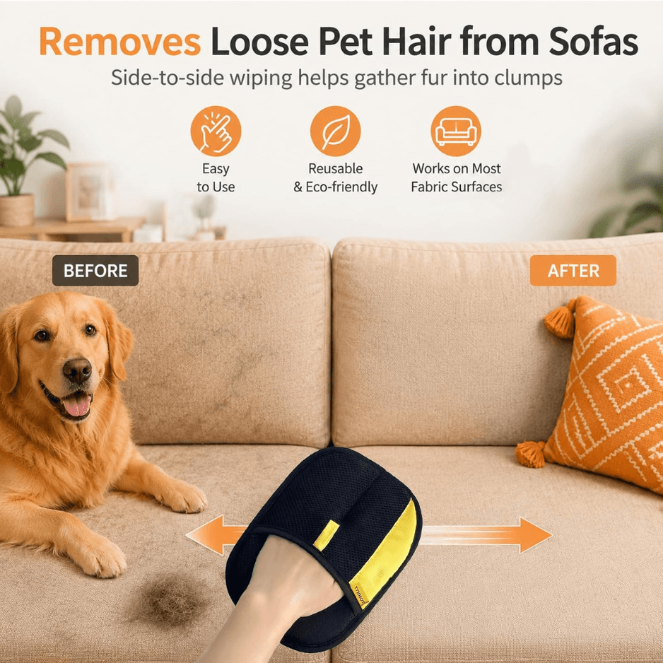 Pet Hair Removal Gloves For Cat Dog Hair, 2 Pack Electrostatic Reusable