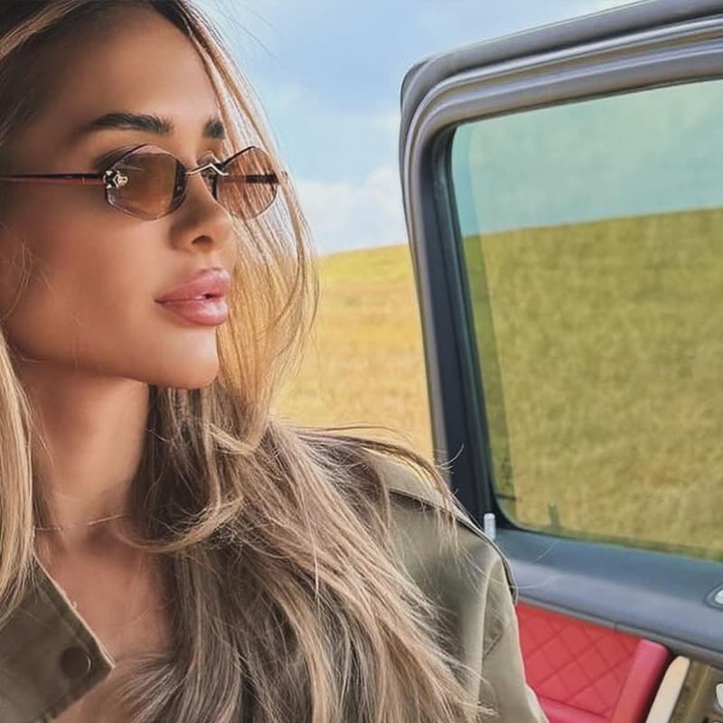 Women's Frameless Cut-Edge Sunglasses, Fashionable And Versatile, Outdoor Street Style Sun Protection Shades