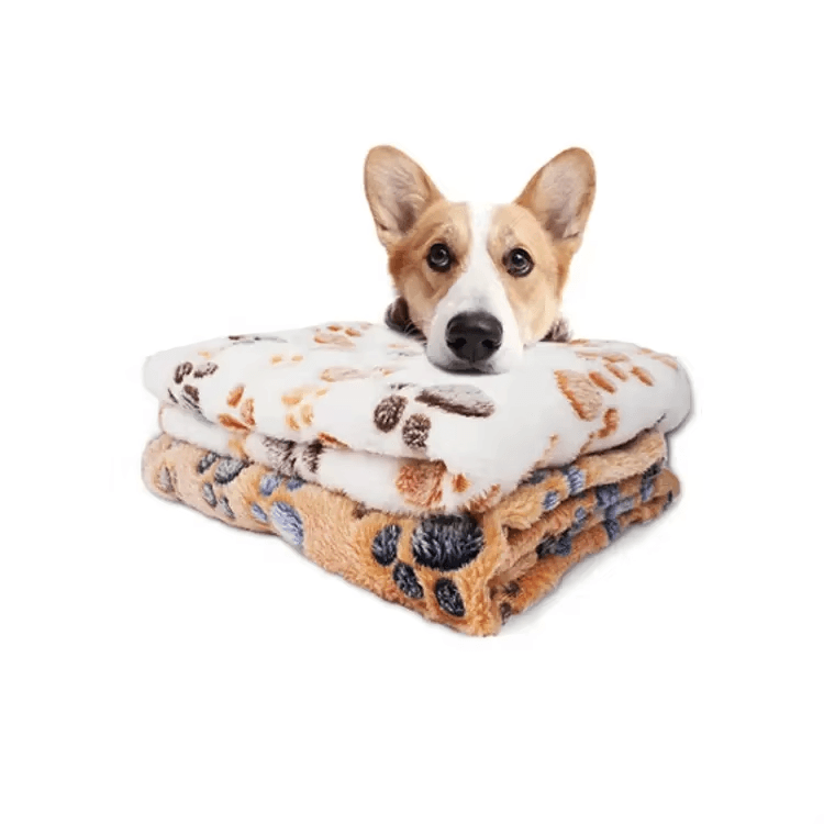 3 Pack Pet Blanket, Soft Plush Paw Print Dog Blanket Washable, Warm Fleece Cat Blanket For Large Medium Dogs, Sofa Couch Bed Cage Protector,23 X 16 In,30 X 20 In,41 X 31 In,47.2 X 39.3 In