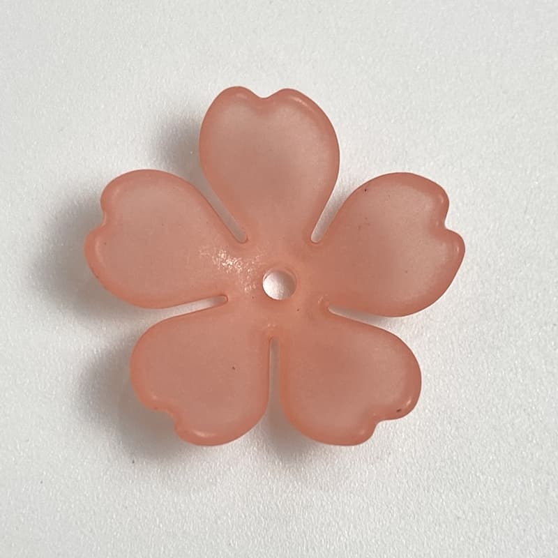 Matte Translucent 5-Petal Acrylic Blossom Bases, Smooth Chunky Center-Drilled Spacers For DIY Vintage Hair Sticks, Earrings & Pendant Crafts.