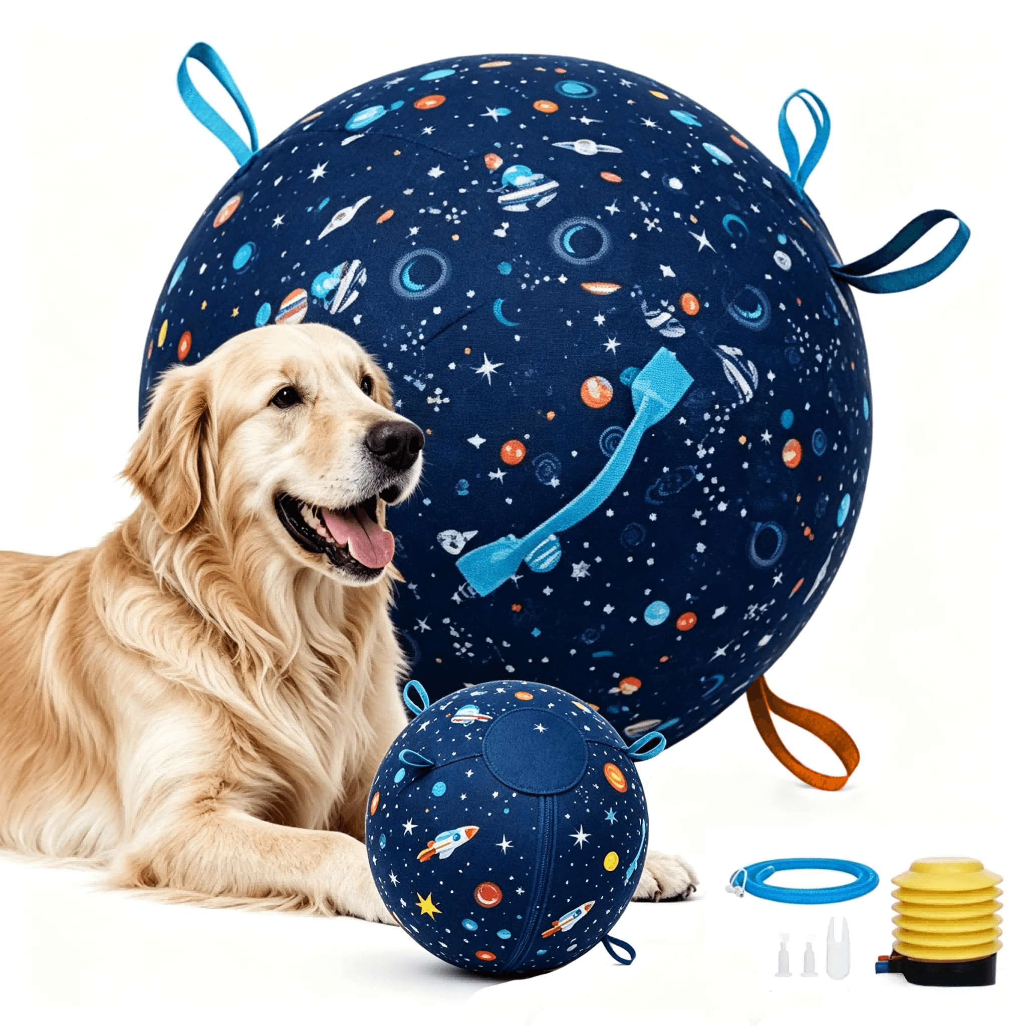 Herding Ball For Dogs & Horses, Durable Pet Exercise Ball, Dog Training Ball With Heavy - Duty Handle Cover & Pump For Large Pets Outdoor Play