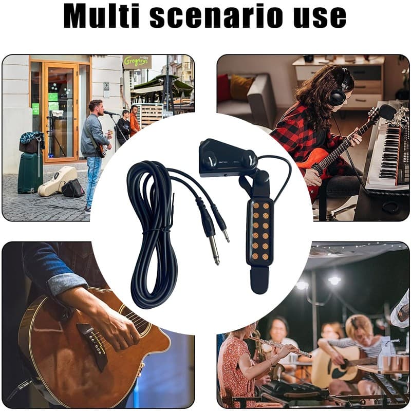 12 Sound Hole Magnetic Pickup Transducer For Acoustic Guitar Musical Instruments