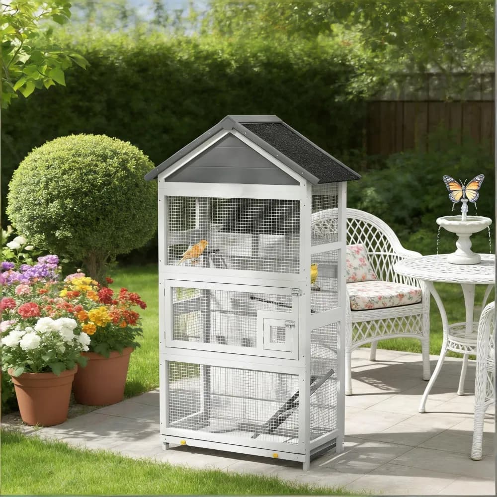 Bird Cage Starter Kit with Detachable Rolling Stand