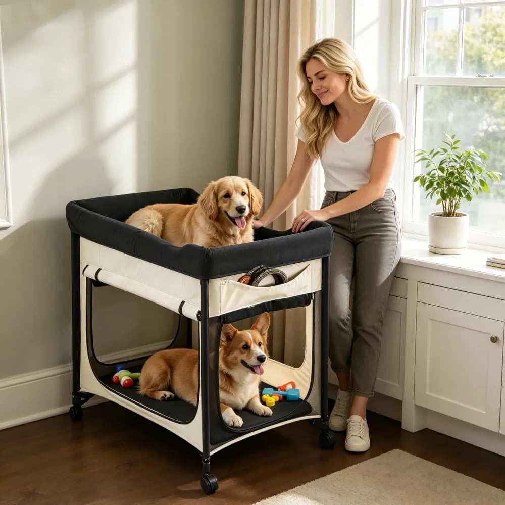 Elevated Dog Bed with Waterproof Oxford for Closet