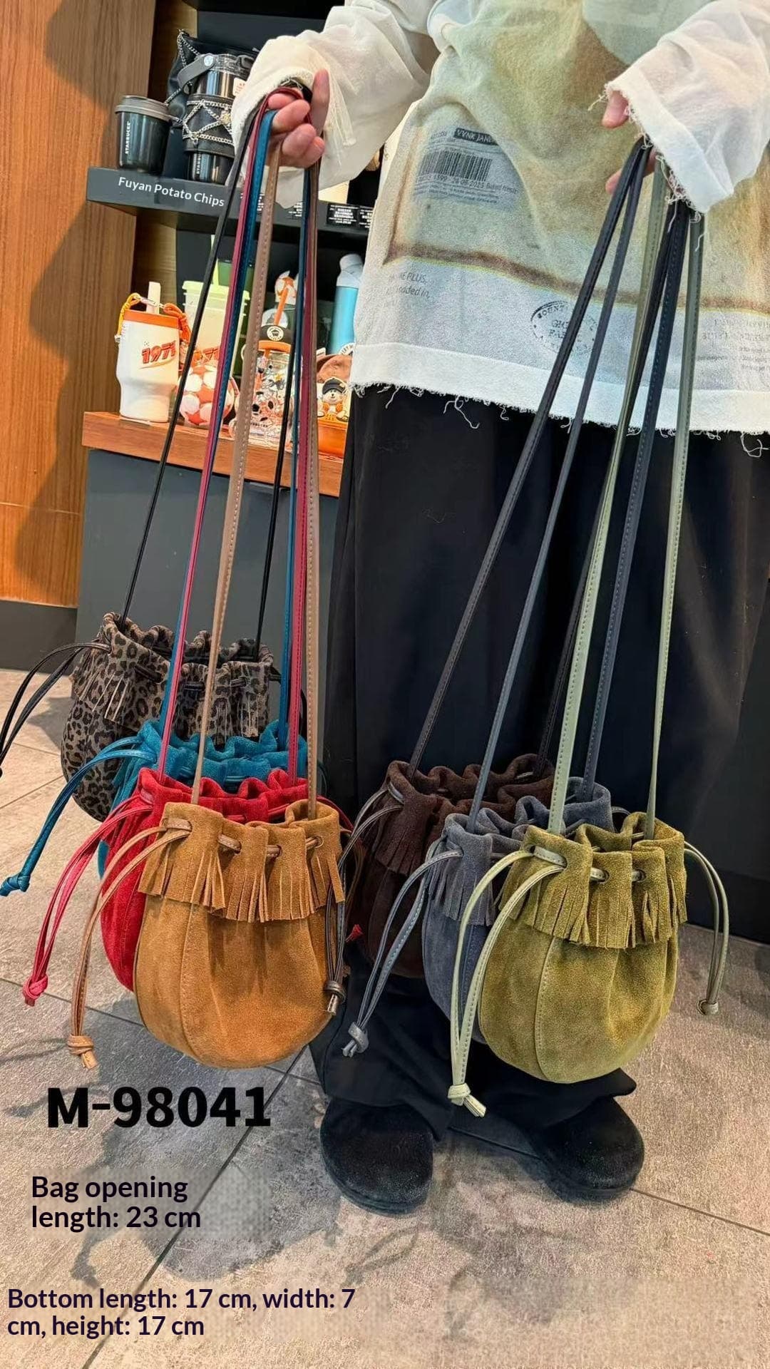 Tassel Bucket Bag, Genuine Leather Single Shoulder Diagonal Cross Bag, 2026 New Drawstring Armpit Bag, High-end Women's Commuting Small Bag - Blue