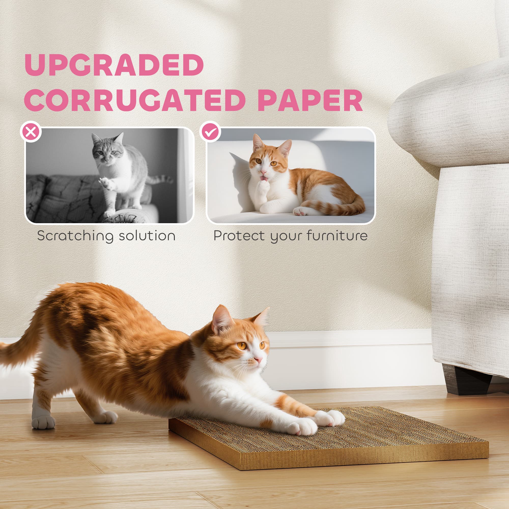 2 In 1 Gaming Style Cardboard Cat House With Scratching Board & Catnip For Indoor Cats