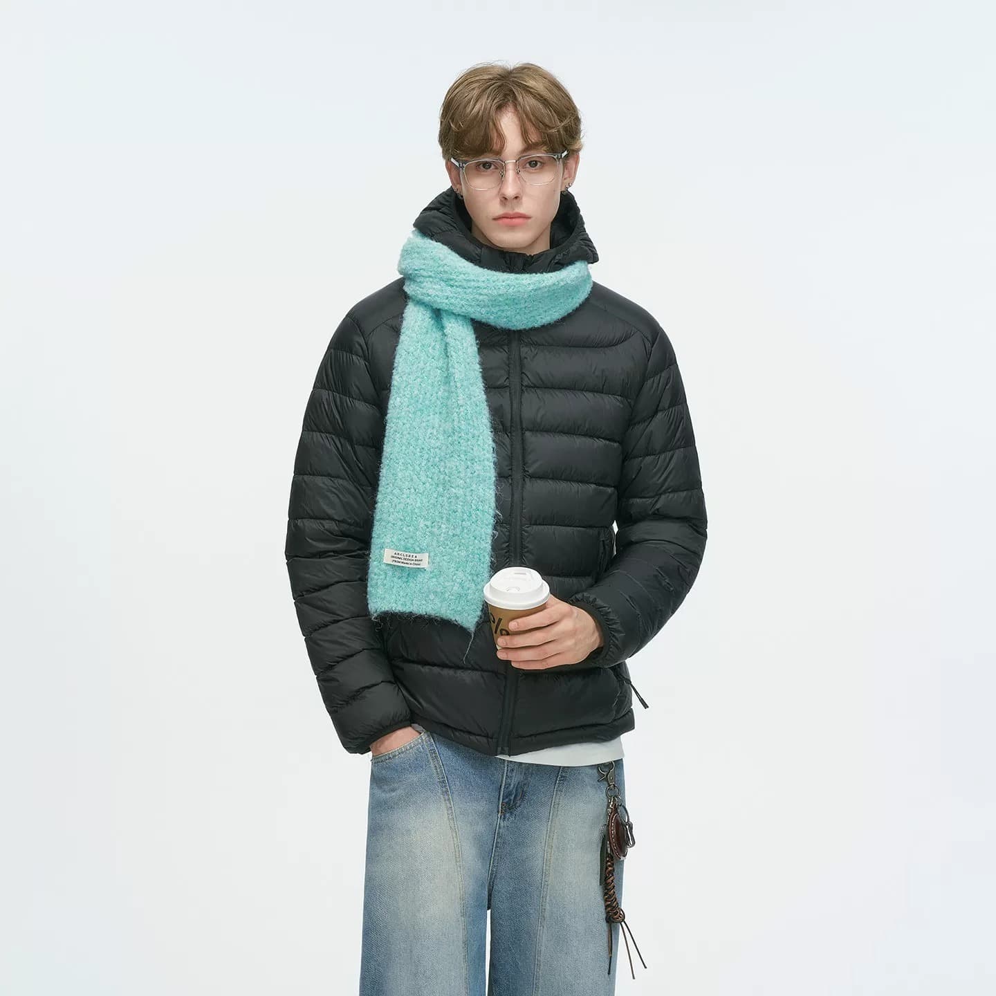 Autumnwinter Ribbed Down Jacket Unisex Style