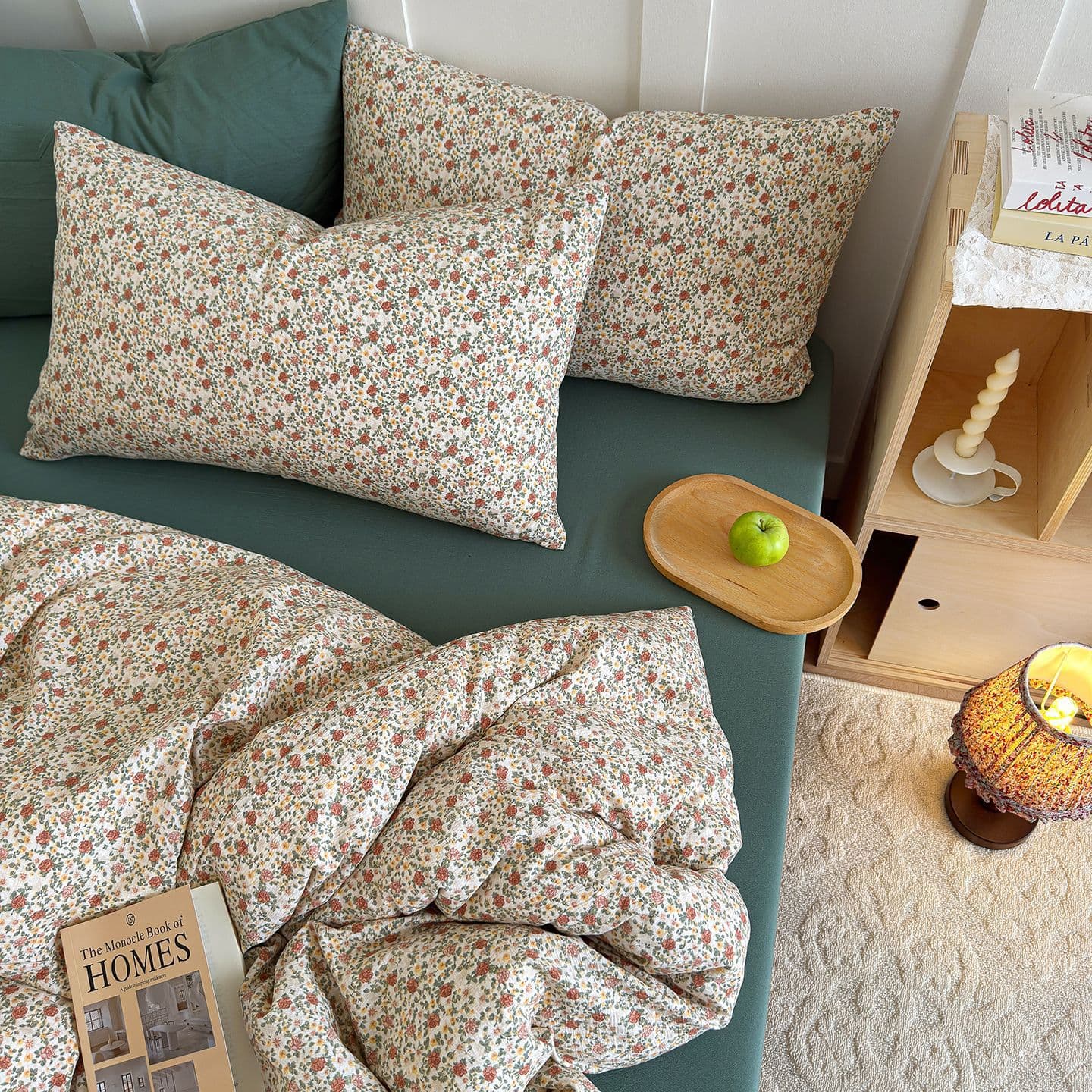 American-style Vintage Small-floral Pure Cotton Four-piece Bedding Set