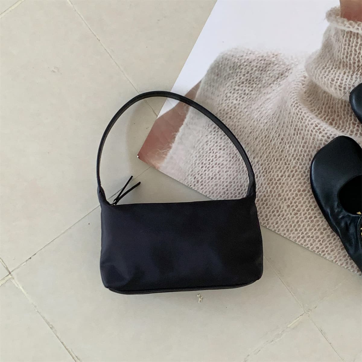 Nylon Fabric Minimalist Instagram-style Small Square Shoulder Bag
