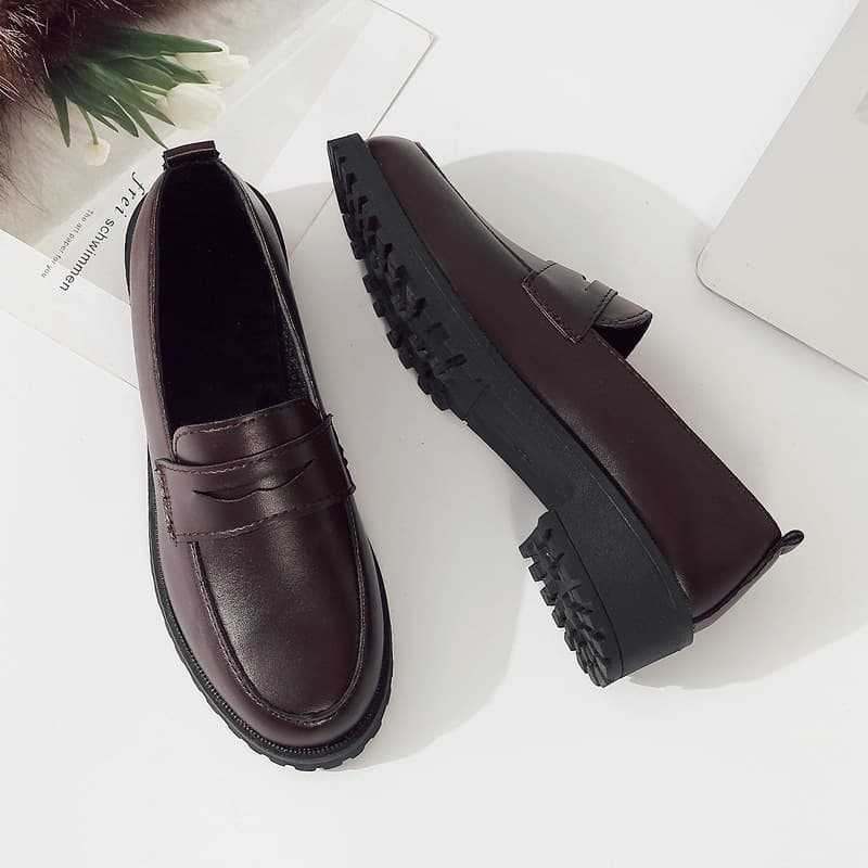 Korean-style Versatile Ulzzang Flat Shoes British-style Work Shoes