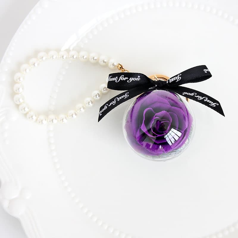 Preserved Flower Keychain Car Pendantfinished Product