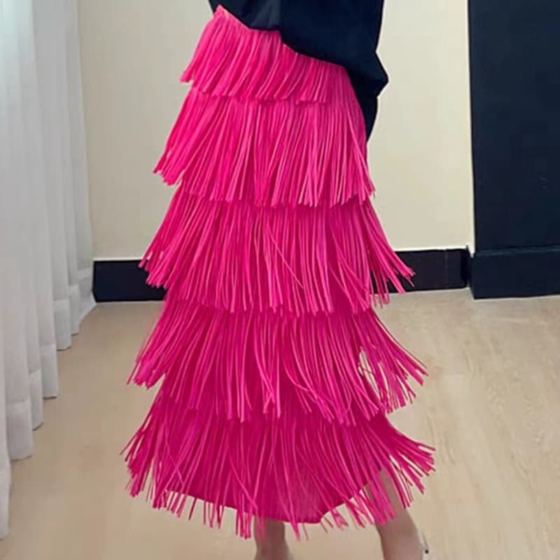 Heavy-duty Five-layer Tassel Cake Skirt Versatile And Easy To Match