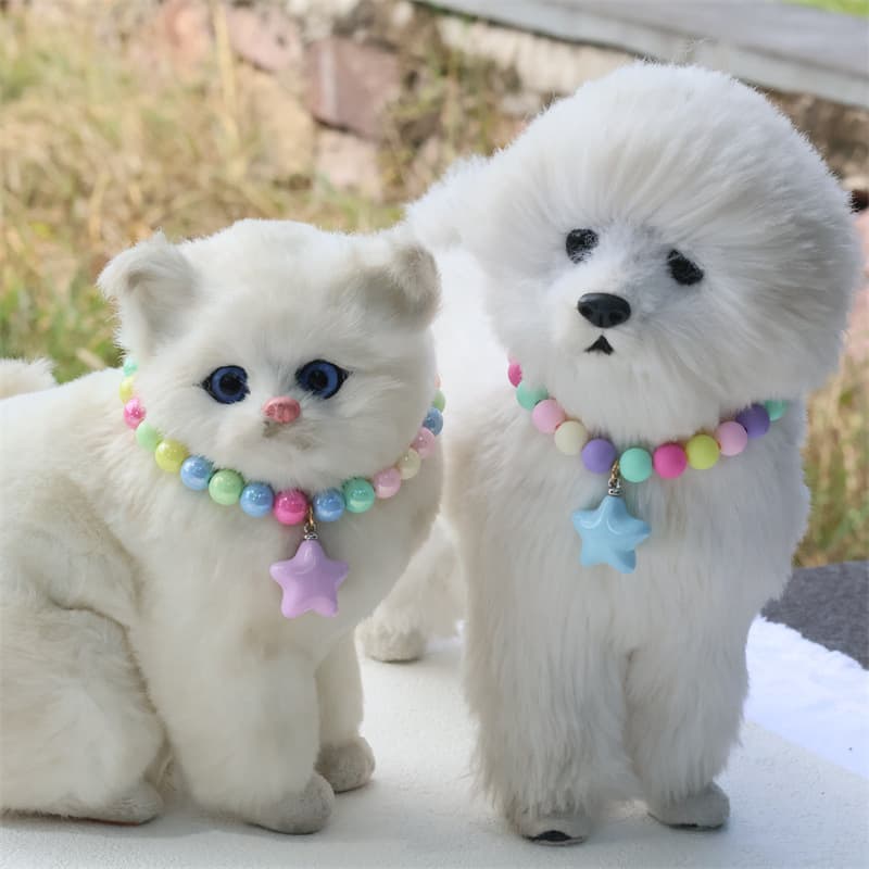 Fashionable Colored Beaded Pet Necklace