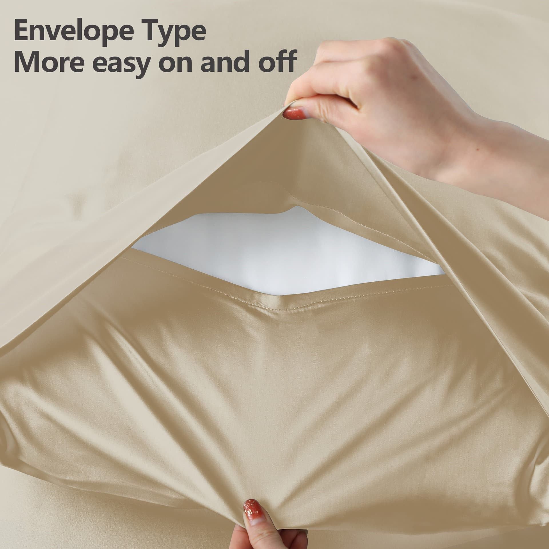 Bamboo Fiber Four-Piece Set Cooling Fitted Sheet And Pillowcases