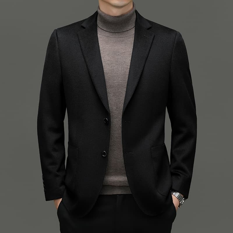High-end Cashmere Suit Men's Autumnwinter Wool Casual Blazer
