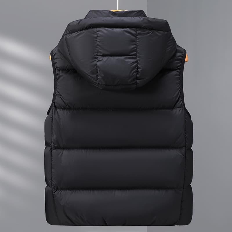 Black Gold White Duck Down Vest Man
