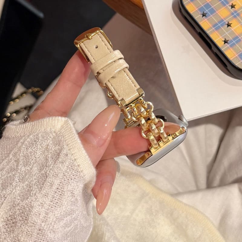 Suitable For Metal Chain Patchwork Leather