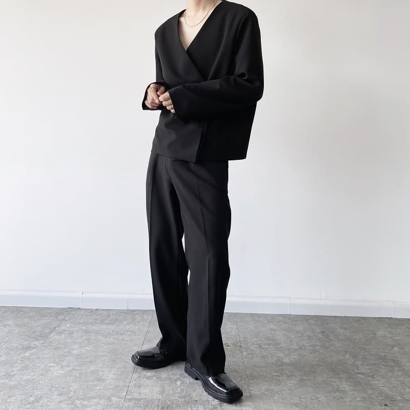 Light-mature Style Outfit Short Collarless Suit