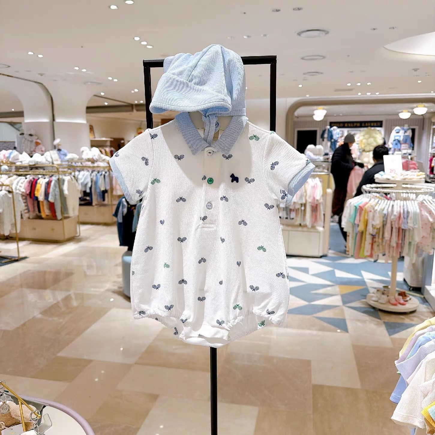 Children's Clothing Baby Romper With A Cute Turn-down Collar Hat