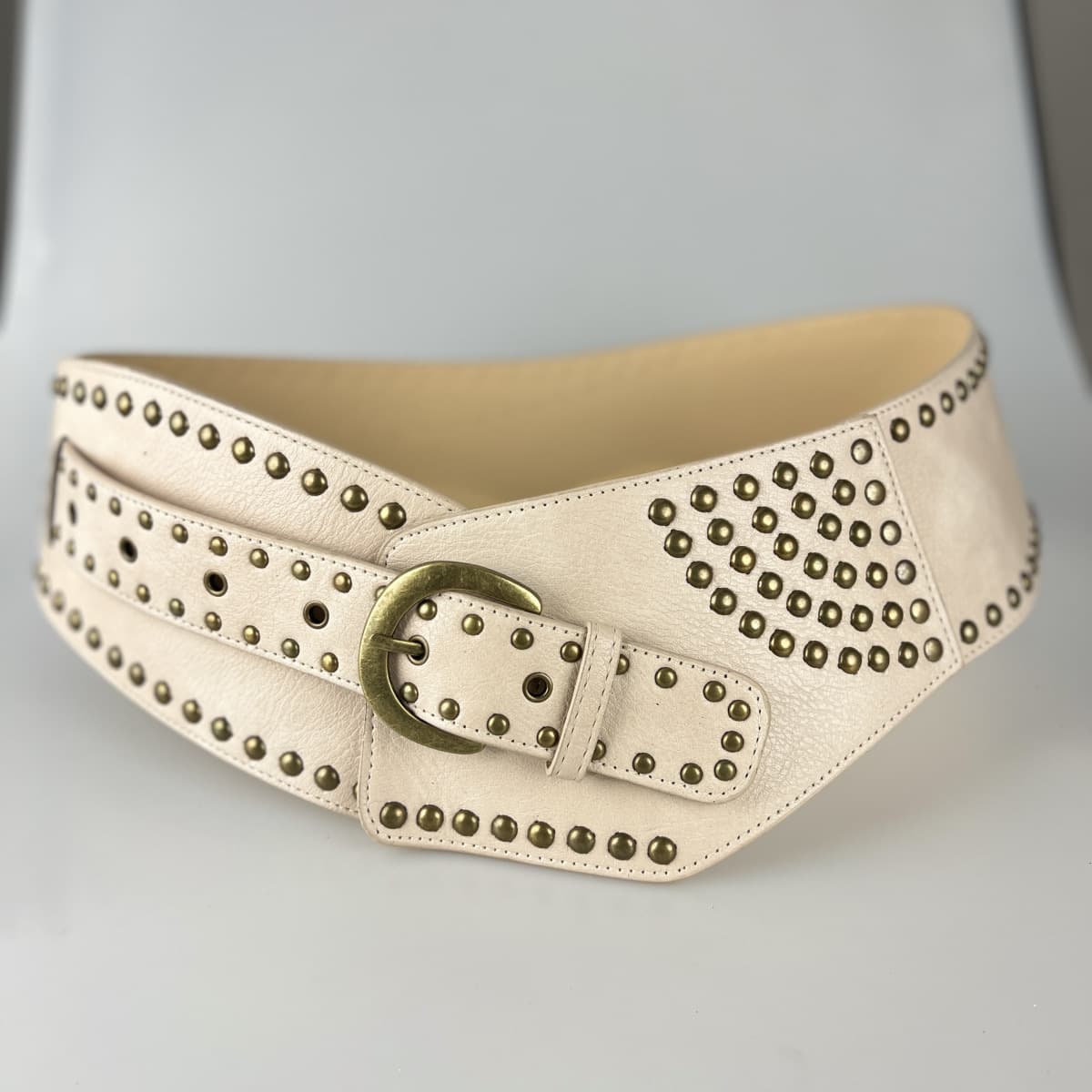 Rivet Punk Wide Belt Fashionable And Versatile Vintage Style