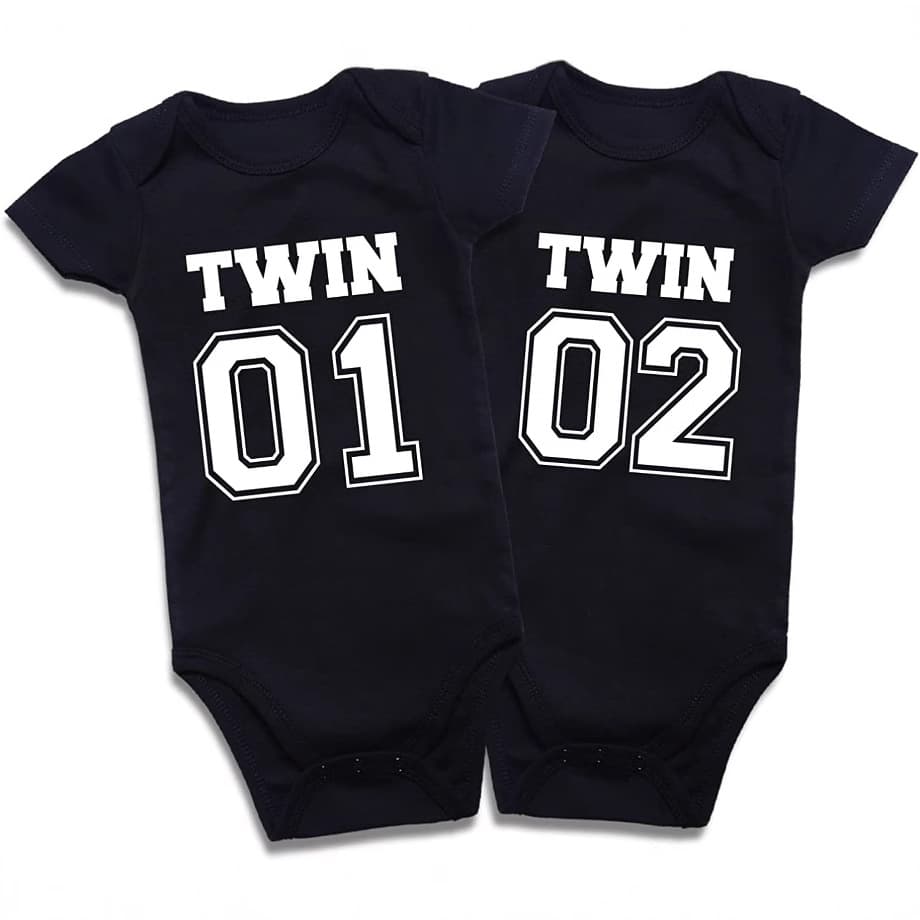 Cotton Baby Onesies 2-Pack - Short Sleeve Bodysuit for Newborn Twins - Soft Infant Clothing