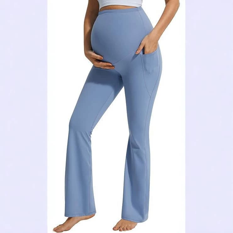 Solid-color Casual Bootcut High-waisted Slim-fit Wide-leg Pants
